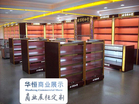 哈尔滨中药柜木制药店货架
